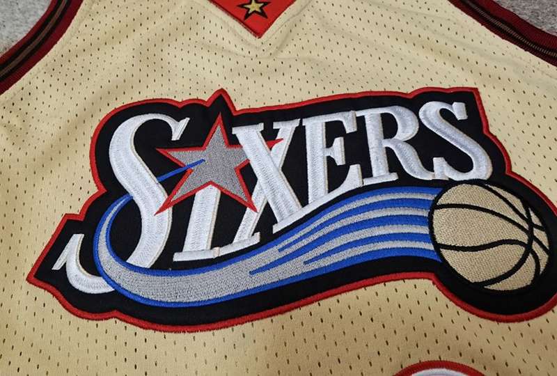 Philadelphia 76ers 1997/98 IVERSON #3 Gold Classics Basketball Jersey (Closely Stitched)