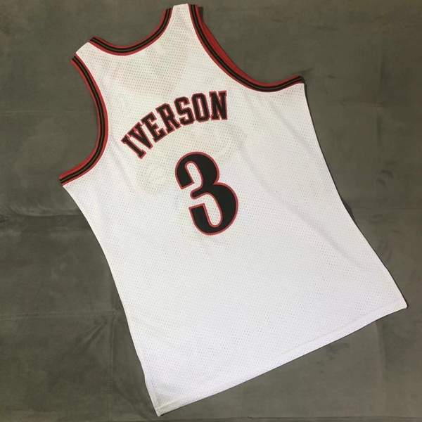 Philadelphia 76ers 1997/98 IVERSON #3 White Classics Basketball Jersey (Closely Stitched)