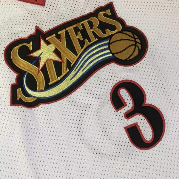 Philadelphia 76ers 1997/98 IVERSON #3 White Classics Basketball Jersey (Closely Stitched)