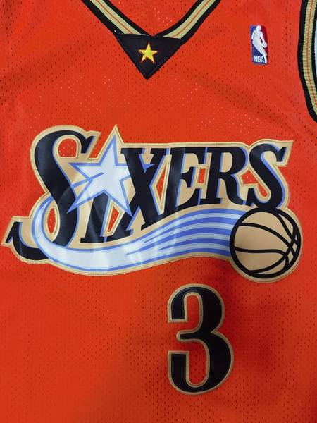 Philadelphia 76ers 1999/00 IVERSON #3 Orange Classics Basketball Jersey (Stitched)