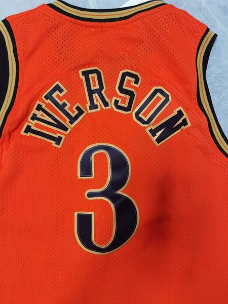 Philadelphia 76ers 1999/00 IVERSON #3 Orange Classics Basketball Jersey (Stitched)