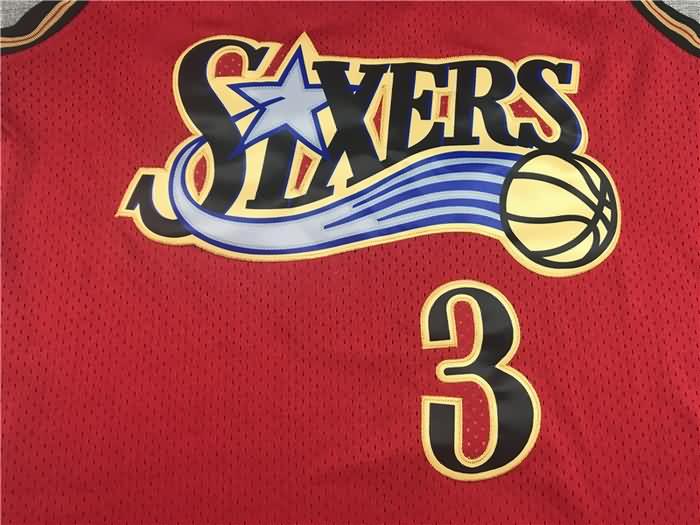 Philadelphia 76ers 1999/00 IVERSON #3 Red Classics Basketball Jersey (Stitched)