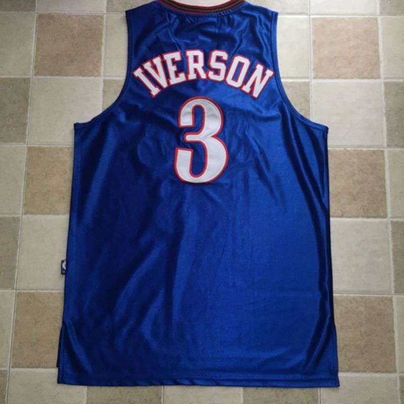 Philadelphia 76ers IVERSON #3 Blue Classics Basketball Jersey (Closely Stitched)