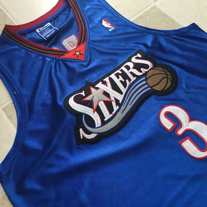 Philadelphia 76ers IVERSON #3 Blue Classics Basketball Jersey (Closely Stitched)