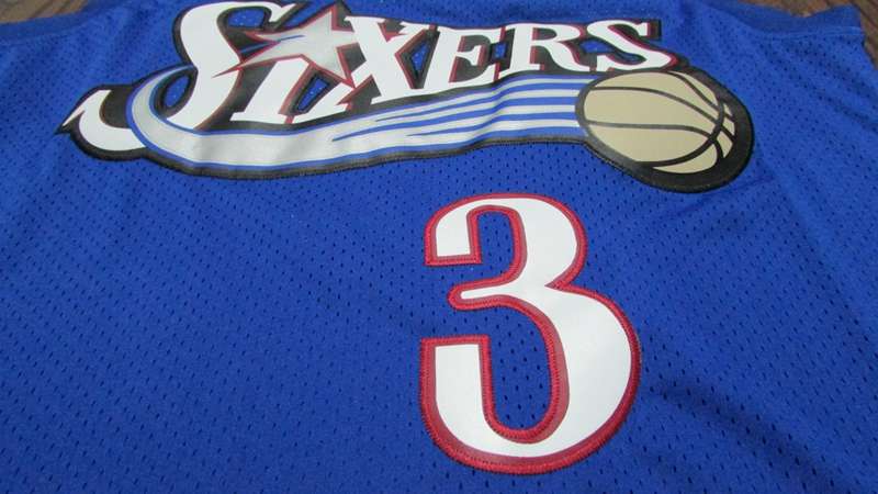 Philadelphia 76ers IVERSON #3 Blue Classics Basketball Jersey (Stitched)