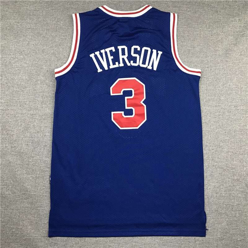 Philadelphia 76ers IVERSON #3 Blue 10th Anniversary Classics Basketball Jersey (Stitched)