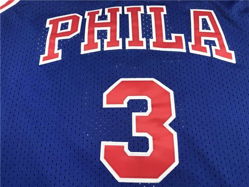 Philadelphia 76ers IVERSON #3 Blue 10th Anniversary Classics Basketball Jersey (Stitched)