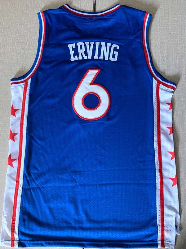 Philadelphia 76ers ERVING #6 Blue Classics Basketball Jersey (Stitched)