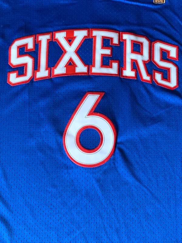 Philadelphia 76ers ERVING #6 Blue Classics Basketball Jersey (Stitched)