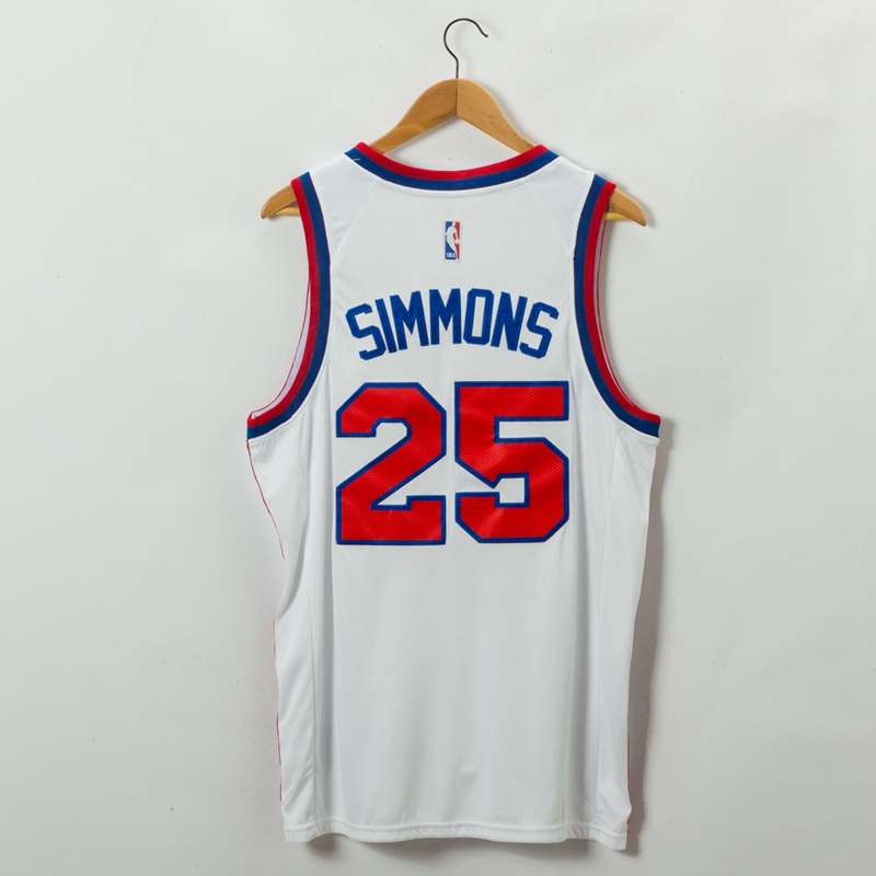 Philadelphia 76ers SIMMONS #25 White Classics Basketball Jersey (Stitched)