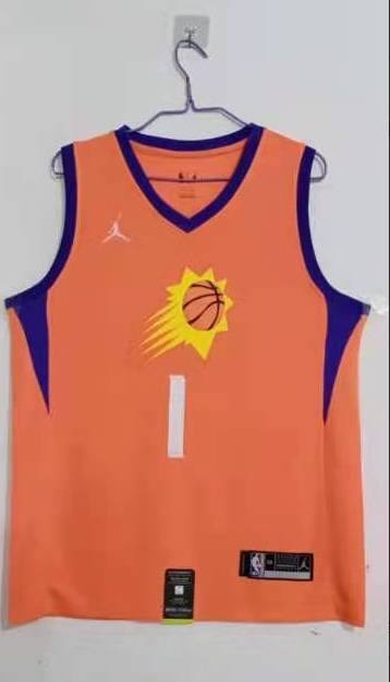 Phoenix Suns 20/21 BOOKER #1 Orange AJ Basketball Jersey (Stitched)