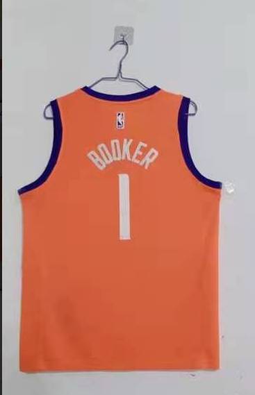 Phoenix Suns 20/21 BOOKER #1 Orange AJ Basketball Jersey (Stitched)