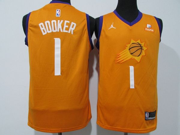 Phoenix Suns 20/21 BOOKER #1 Orange AJ Basketball Jersey (Stitched) 02