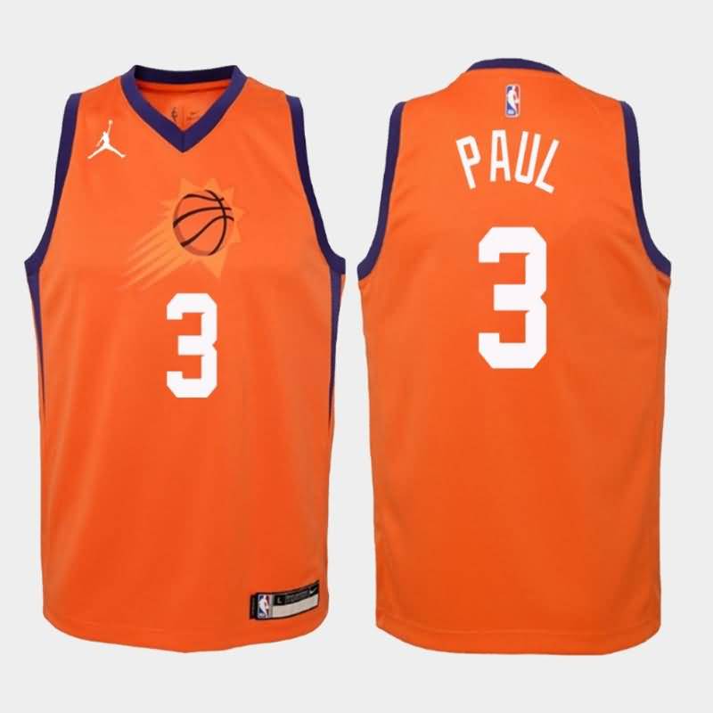 Phoenix Suns 20/21 PAUL #3 Orange AJ Basketball Jersey (Stitched)