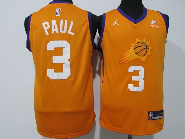 Phoenix Suns 20/21 PAUL #3 Orange AJ Basketball Jersey (Stitched) 02