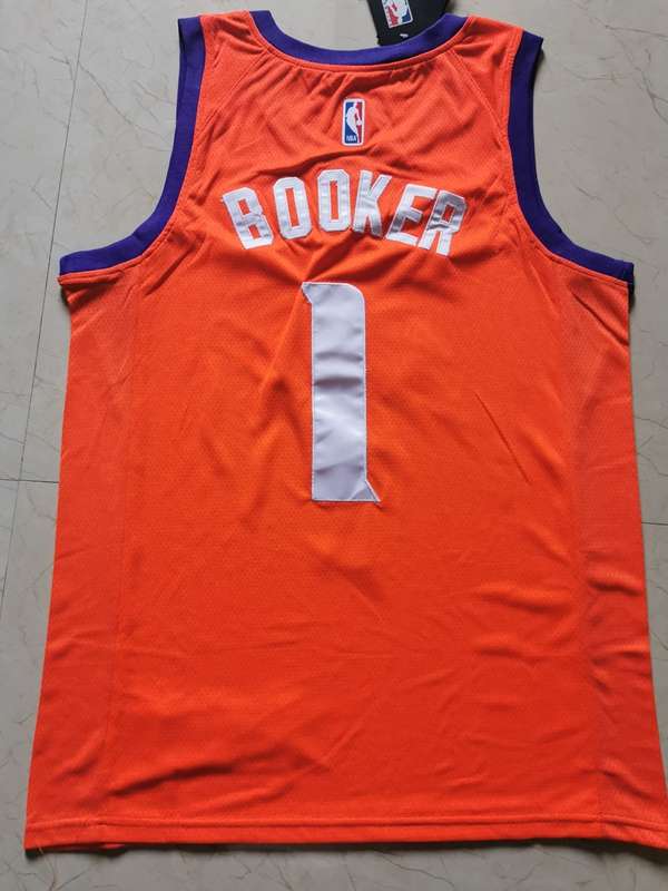 Phoenix Suns 2020 BOOKER #1 Orange Basketball Jersey (Stitched)