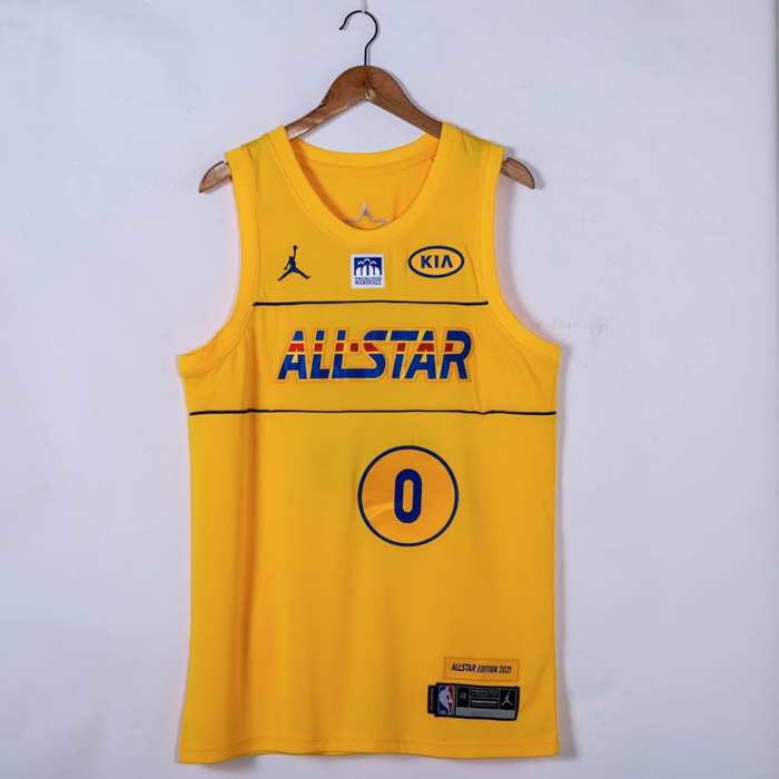 Portland Trail Blazers 2021 LILLARD #0 Yellow All Star Basketball Jersey (Stitched)