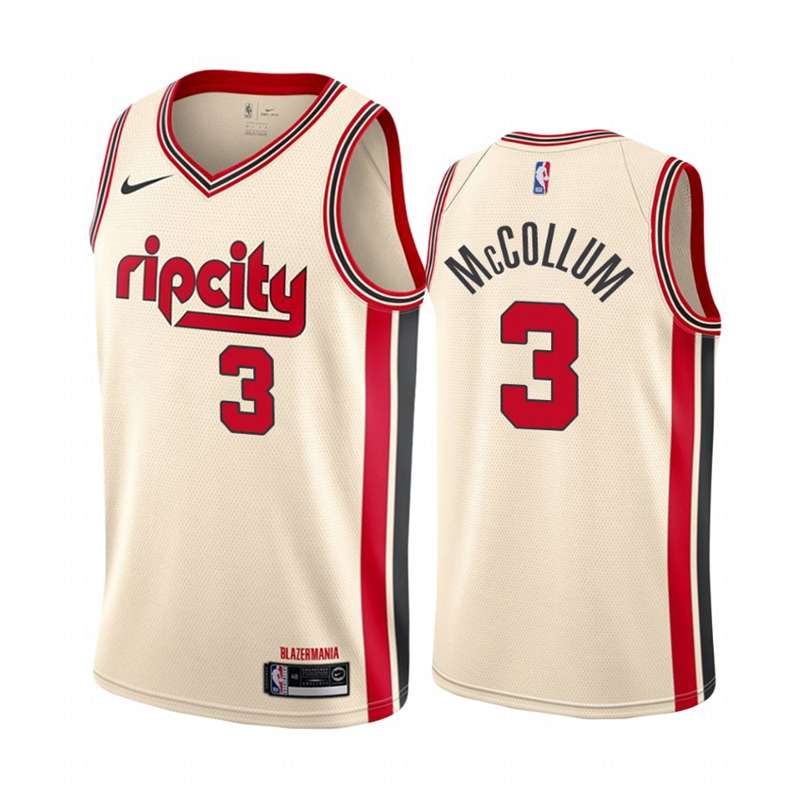 Portland Trail Blazers 2020 MCCOLLUM #3 White City Basketball Jersey (Stitched)