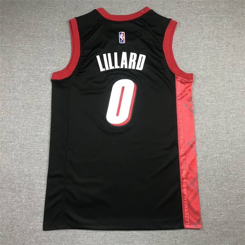 Portland Trail Blazers 21/22 LILLARD #0 Black City Basketball Jersey (Stitched)