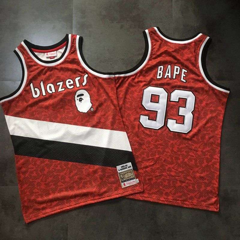 Portland Trail Blazers 1983/84 BAPE #93 Red Classics Basketball Jersey (Closely Stitched)