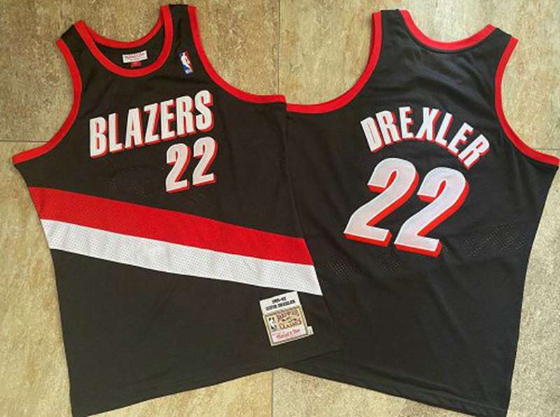Portland Trail Blazers 1991/92 DREXLER #22 Black Classics Basketball Jersey (Closely Stitched)