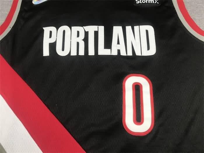 Portland Trail Blazers LILLARD #0 Black Basketball Jersey (Stitched)