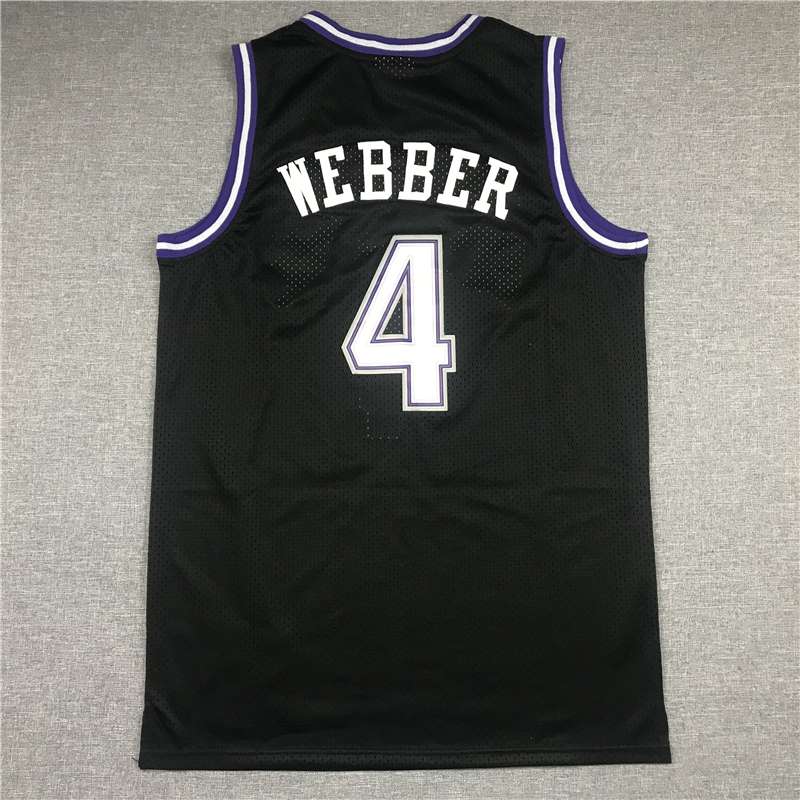 Sacramento Kings 1998/99 WEBBER #4 Black Classics Basketball Jersey (Stitched)