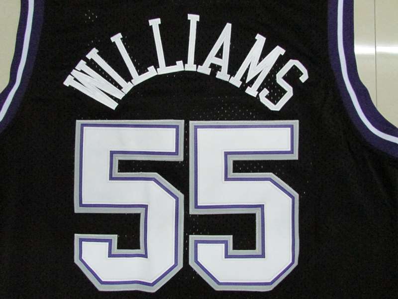 Sacramento Kings WILLIAMS #55 Black Classics Basketball Jersey (Stitched)