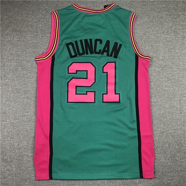 San Antonio Spurs 1998/99 DUNCAN #21 Green Classics Basketball Jersey (Stitched)