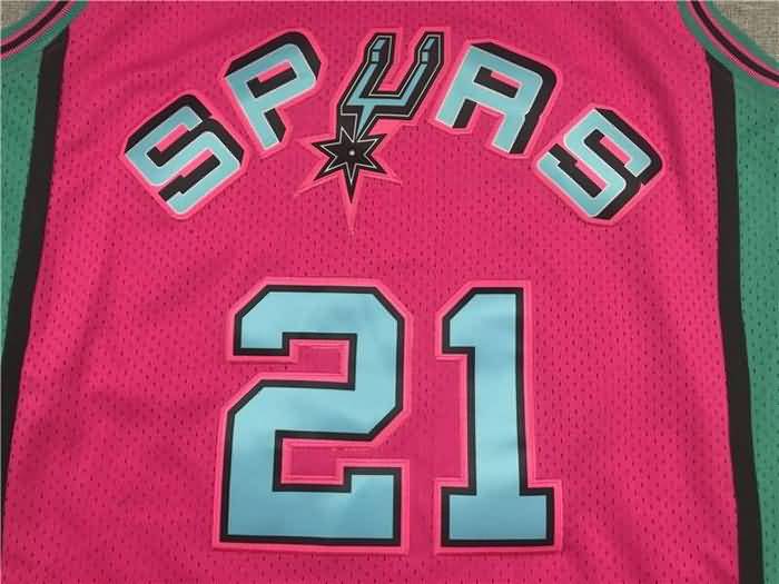 1998/99 San Antonio Spurs #21 DUNCAN Pink Classics Basketball Jersey (Stitched)