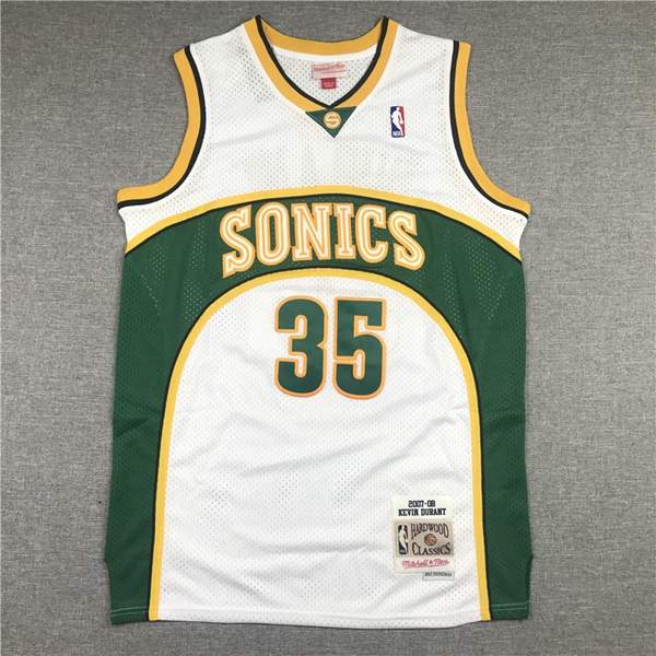 Seattle Sounders 2007/08 DURANT #35 White Classics Basketball Jersey (Stitched)