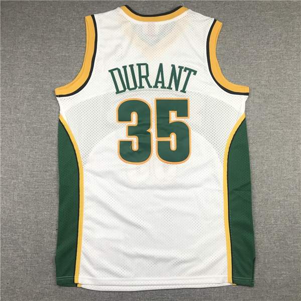 Seattle Sounders 2007/08 DURANT #35 White Classics Basketball Jersey (Stitched)