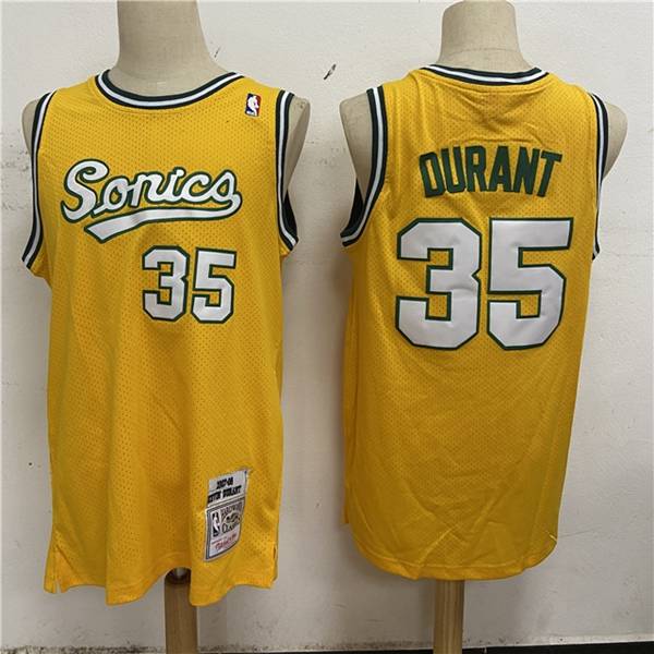 Seattle Sounders 2007/08 DURANT #35 Yellow Classics Basketball Jersey (Stitched)