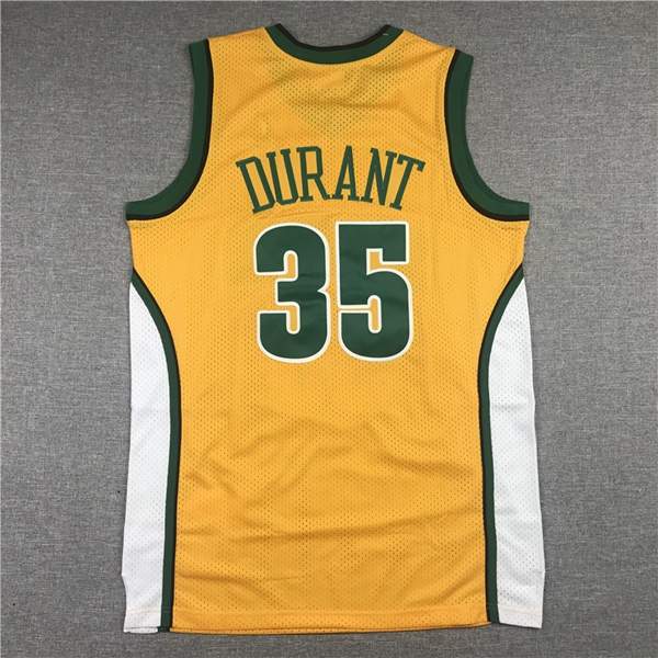 Seattle Sounders 2007/08 DURANT #35 Yellow Classics Basketball Jersey 02 (Stitched)