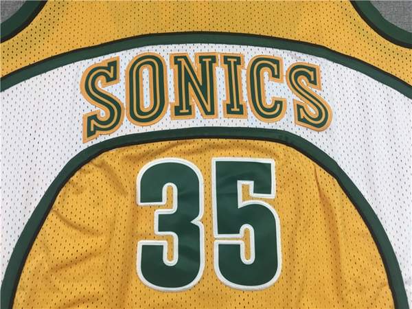 Seattle Sounders 2007/08 DURANT #35 Yellow Classics Basketball Jersey 02 (Stitched)