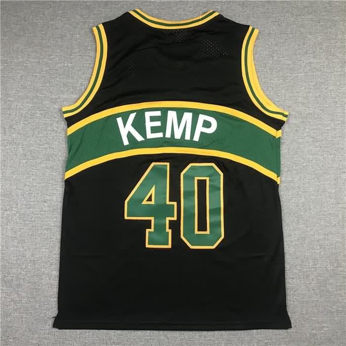 Seattle Sounders 1994/95 KEMP #40 Black Classics Basketball Jersey (Stitched)