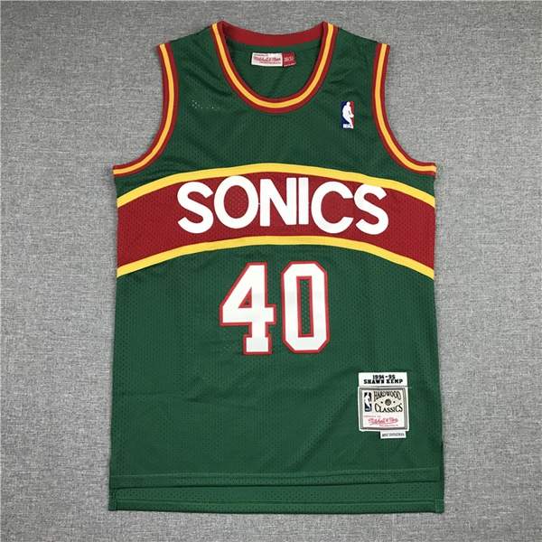 Seattle Sounders 1994/95 KEMP #40 Green Classics Basketball Jersey (Stitched)