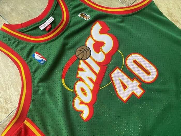 Seattle Sounders 1995/96 KEMP #40 Green Classics Basketball Jersey (Closely Stitched)