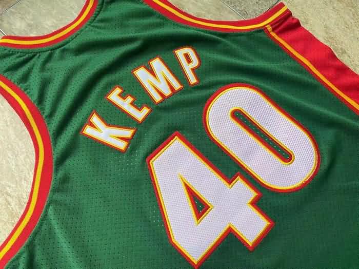 Seattle Sounders 1995/96 KEMP #40 Green Classics Basketball Jersey (Closely Stitched)