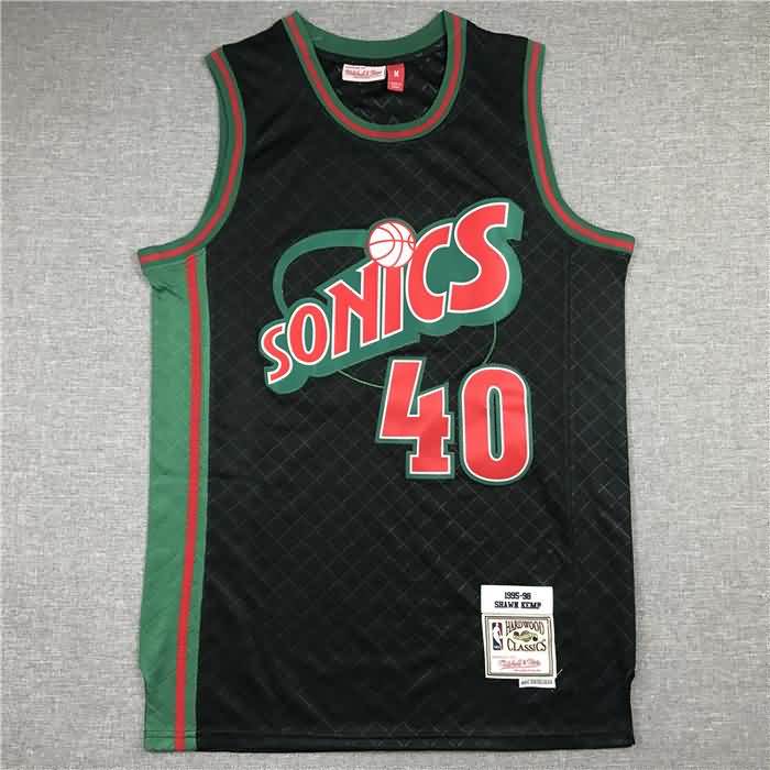 Seattle Sounders 1995/96 KEMP #40 Black Classics Basketball Jersey (Stitched)