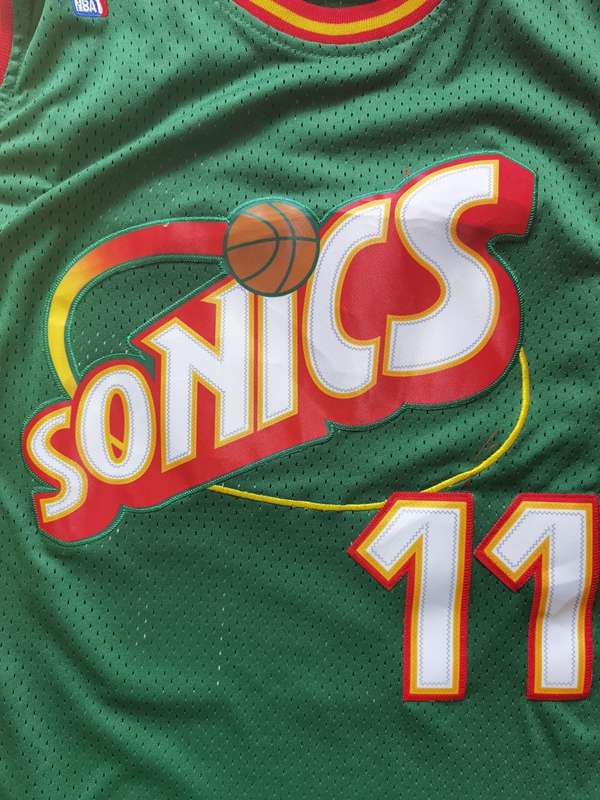 Seattle Sounders 1995/96 SCHREMPF #11 Green Classics Basketball Jersey (Stitched)