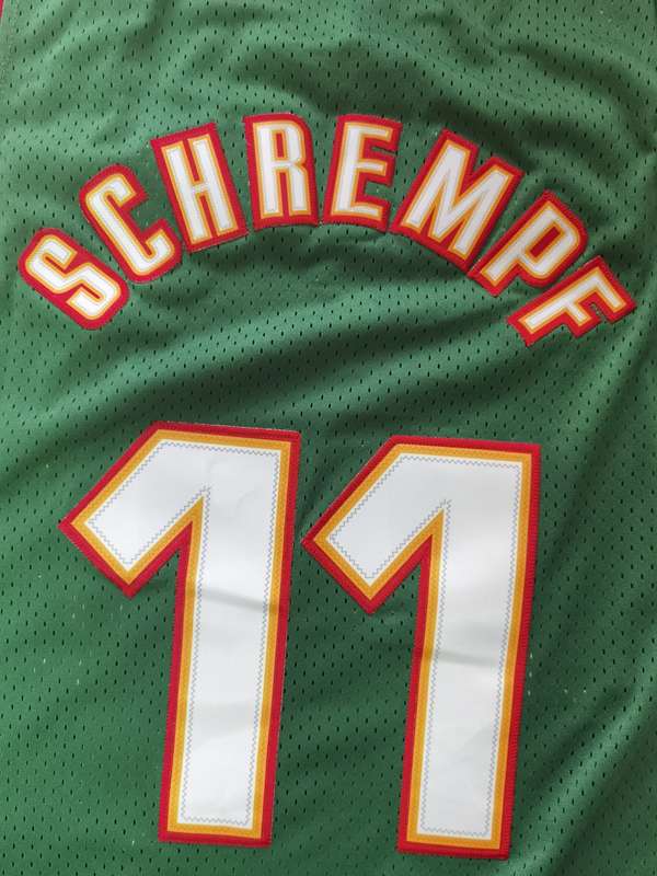 Seattle Sounders 1995/96 SCHREMPF #11 Green Classics Basketball Jersey (Stitched)