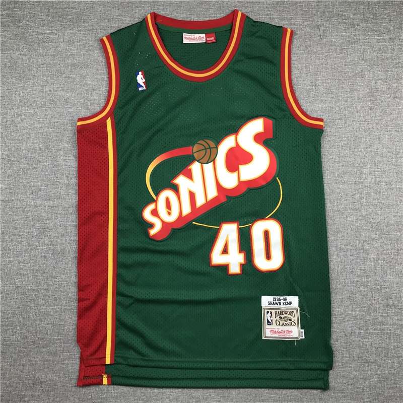 Seattle Sounders 1995/96 KEMP #40 Green Classics Basketball Jersey (Stitched)