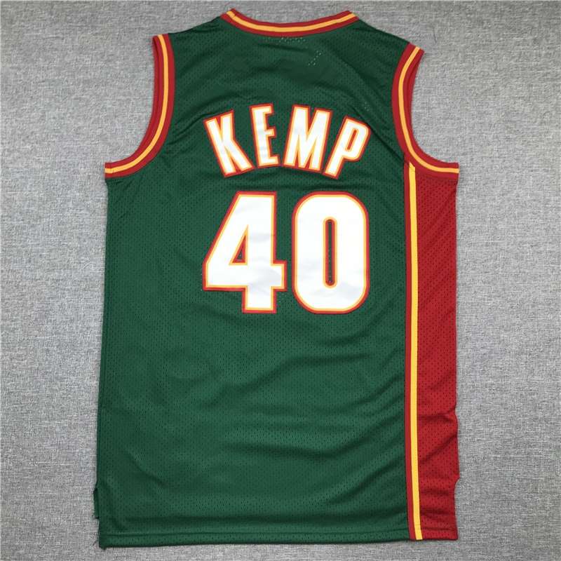 Seattle Sounders 1995/96 KEMP #40 Green Classics Basketball Jersey (Stitched)