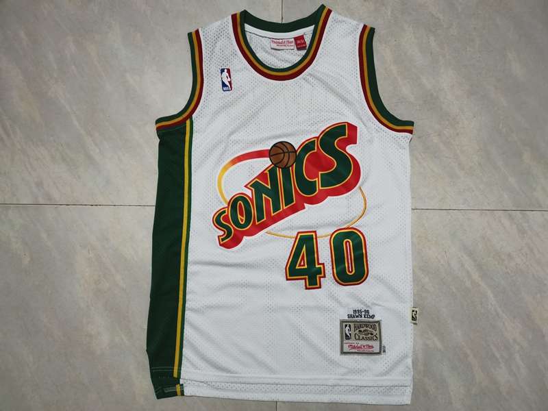 Seattle Sounders 1995/96 KEMP #40 White Classics Basketball Jersey (Stitched)