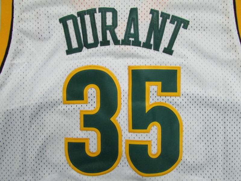 Seattle Sounders DURANT #35 White Classics Basketball Jersey (Stitched)