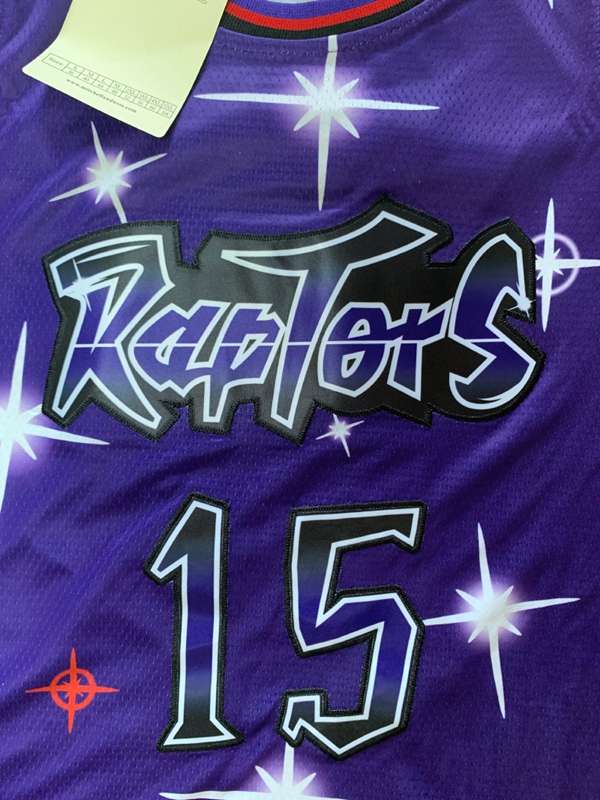 Toronto Raptors CARTER #15 Purple Starry Basketball Jersey (Stitched)