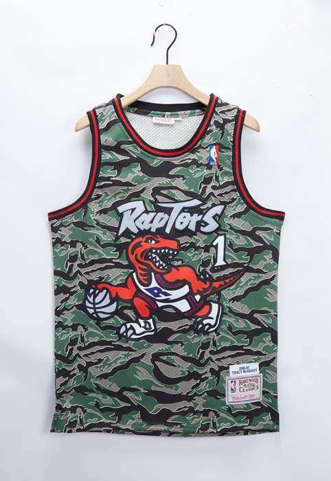 Toronto Raptors 1996/97 MCGRADY #1 Camouflage Classics Basketball Jersey (Stitched)
