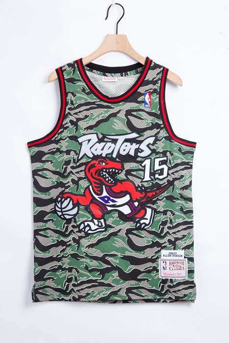 Toronto Raptors 1996/97 CARTER #15 Camouflage Classics Basketball Jersey (Stitched)