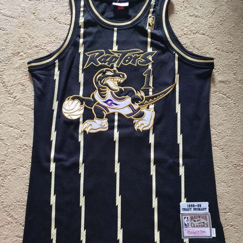 Toronto Raptors 1998/99 MCGRADY #1 Black Classics Basketball Jersey (Closely Stitched)